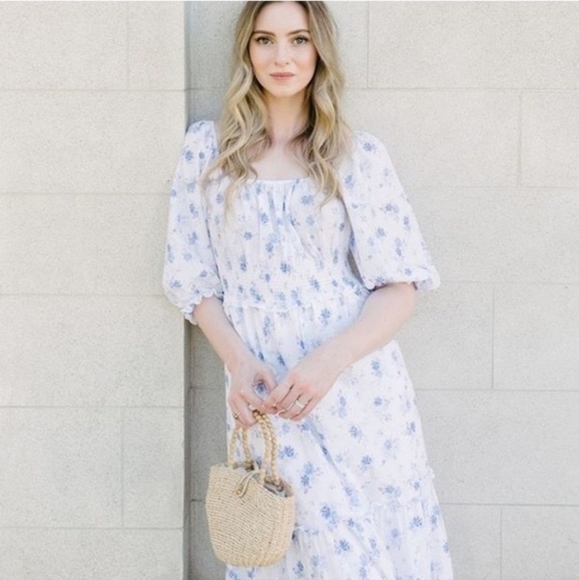 LoveShackFancy X Target Gemma White Purple Floral Dress - Picture 6 of 10